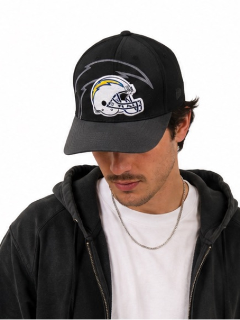 Los Angeles Chargers New Era 39THIRTY NFL Black Fitted Hat M/L